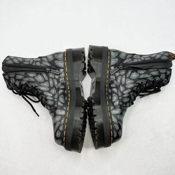 Dr. Martens Black Leopard Jadon Boots 7/38 - Picture 4 of 11